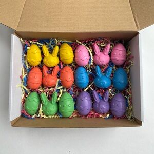 Easter Eggs & Bunny Crayons - Sets of 18 - Easter Basket Stuffer, Non-Toxic